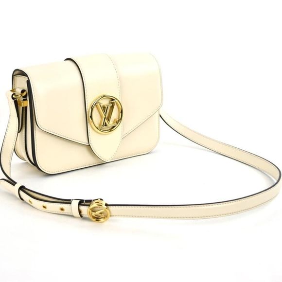 Louis Vuitton Point Neuf Shoulder Bag Smooth Leather Claim White Beige - Picture 12 of 16